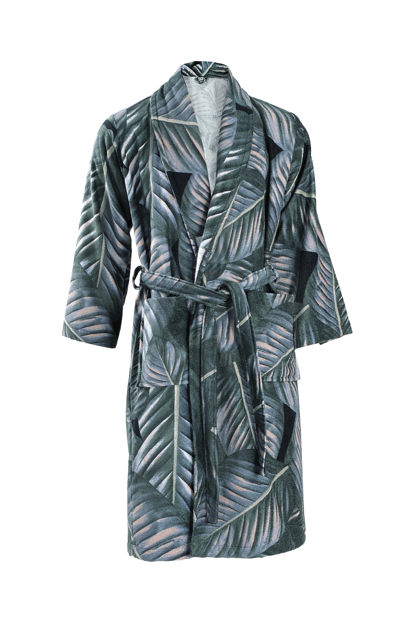 Bademantel Tropical 125 Schwarz / Grün S