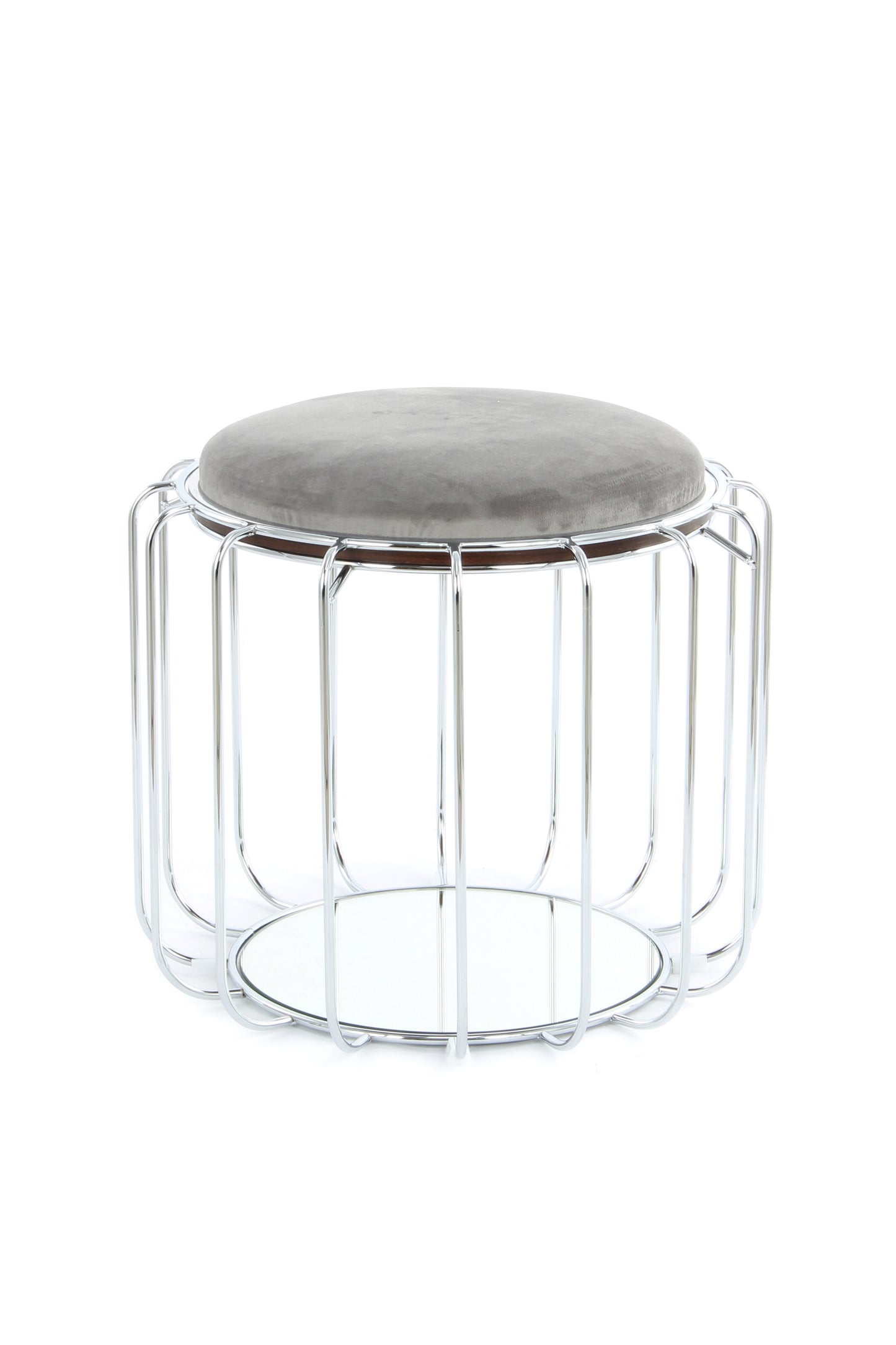 Beistelltisch / Pouf Comfortable 110 Grau / Silber