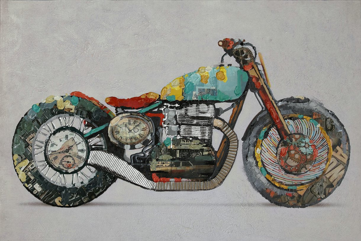 Öl-Wandbild Motorrad 60cm x 90cm