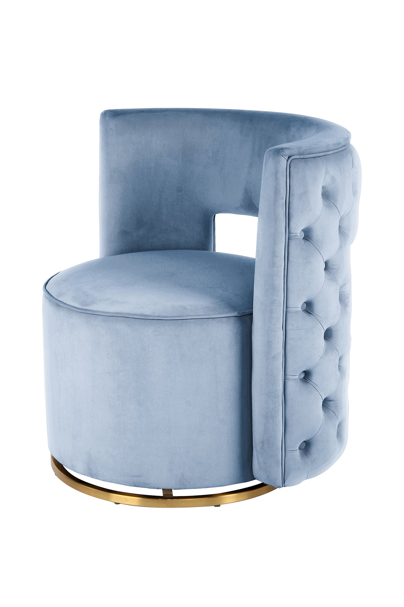 Sessel Drehsessel Beverly 125 Hellblau / Gold