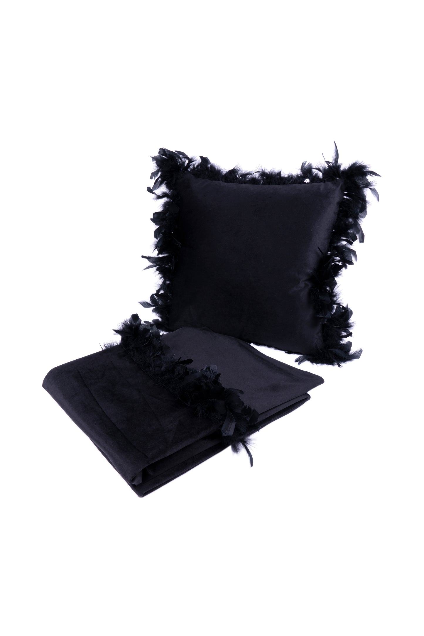 Dekokissen & Decke Palmira 125 2er-Set Schwarz