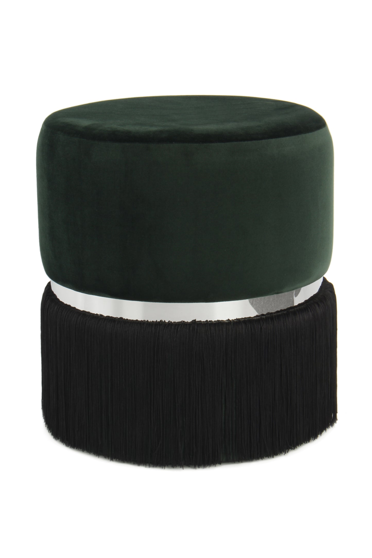 Hocker Rebecca 125 Dunkelgrün / Schwarz / Silber