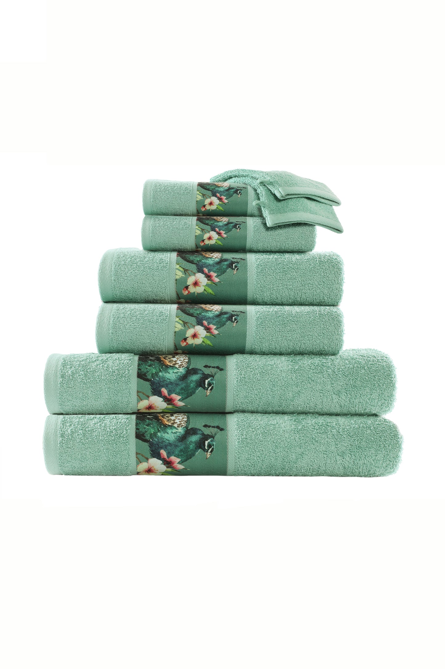 Handtuch Blossom 125 8er-Set Multi / Grün