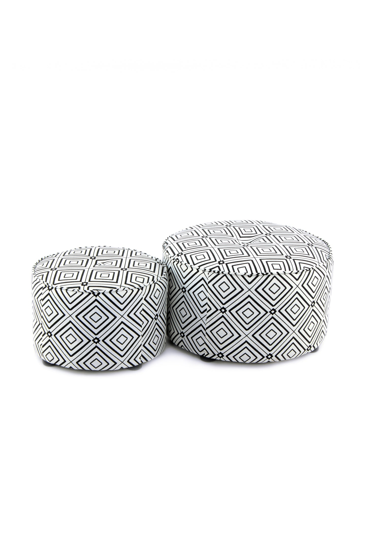 Hocker Indira 110 2er-Set Schwarz / Weiß