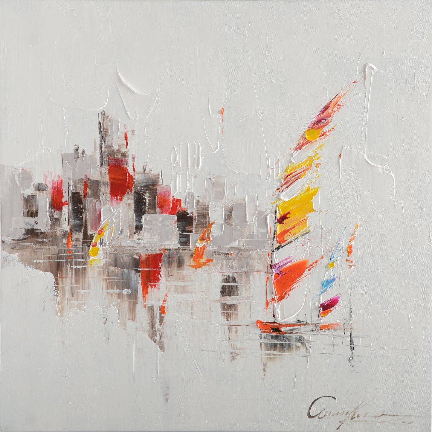 Öl-Wandbild Segelschiffe 70cm x 70cm