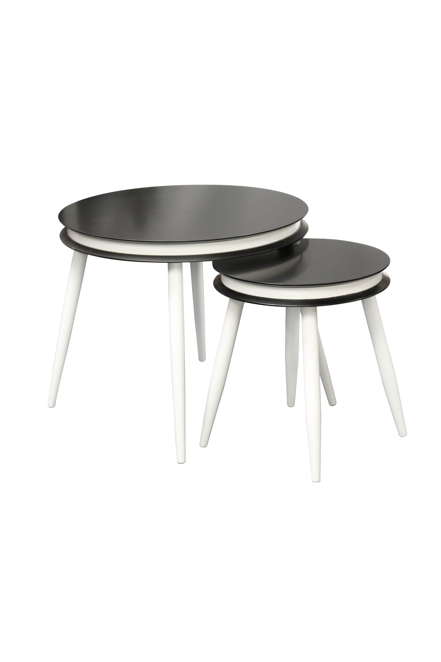 Beistelltisch 2er-Set Suri 110 Schwarz / Weiß