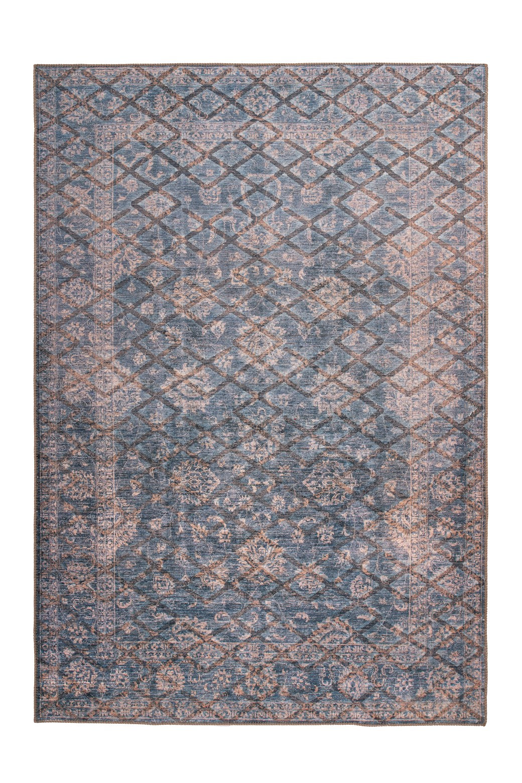 Antique 225 Blau / Gold 80cm x 150cm