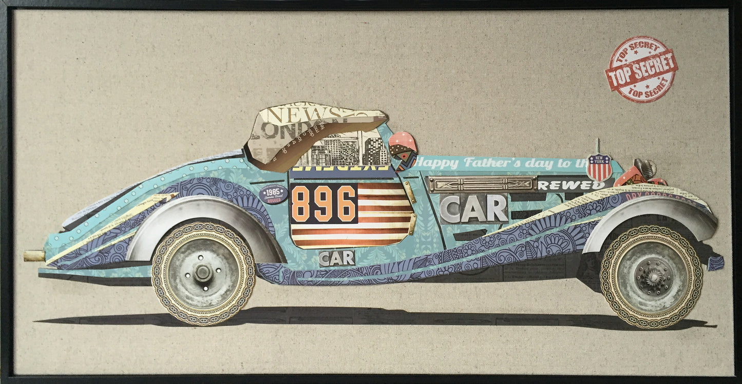 Papier Wandbild Rennwagen I 82cm x 42cm