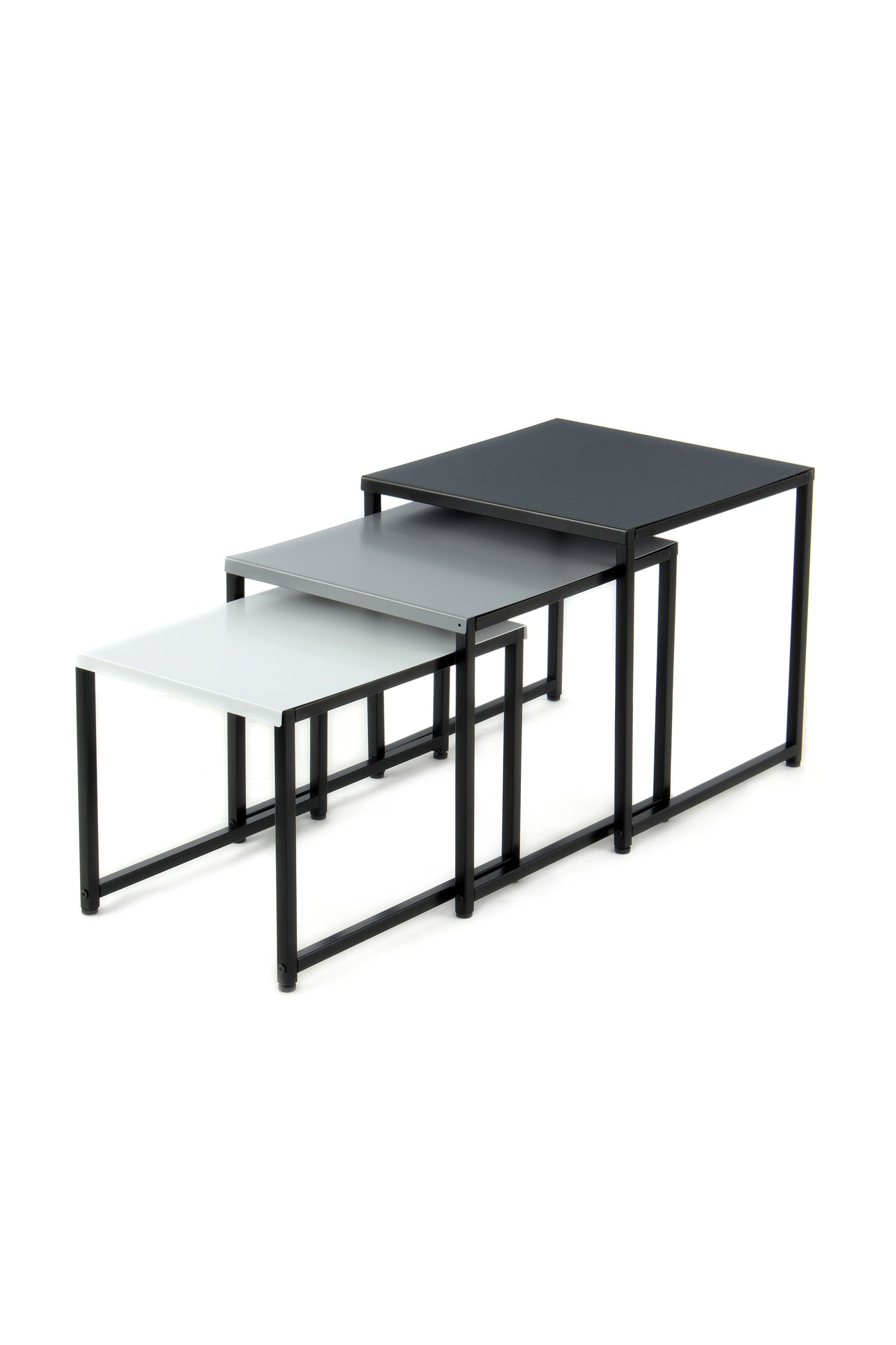 Beistelltisch South 110 3er-Set Schwarz / Grau / Weiß
