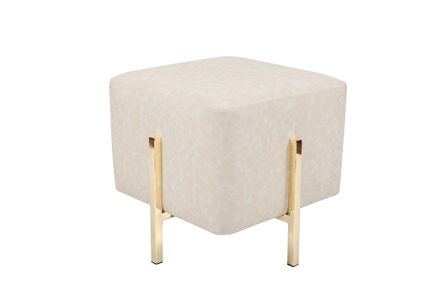 Pouf / Hocker Lizia 210 Creme / Gold
