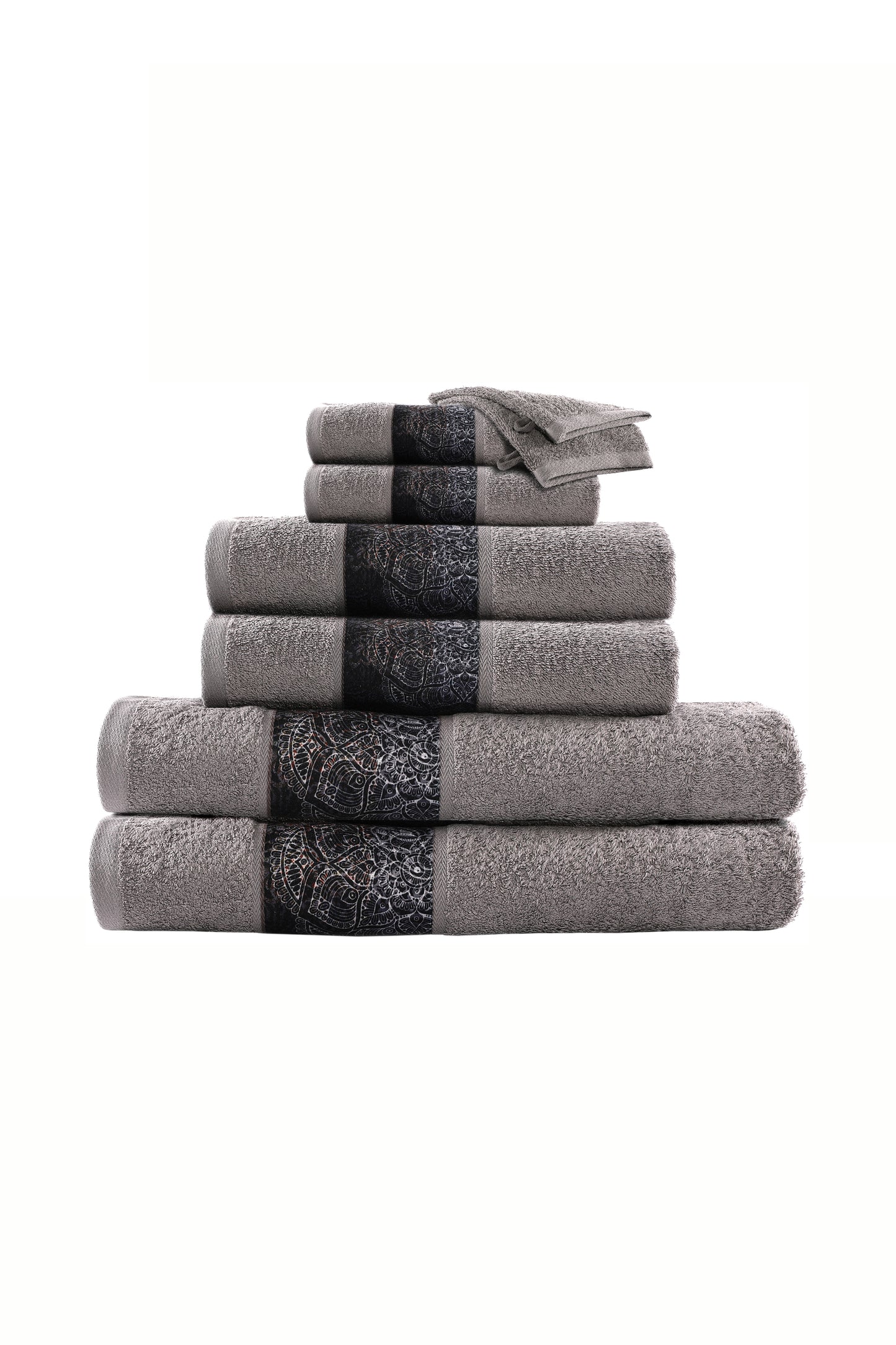 Handtuch Medley 125 8er-Set Grau / Blau