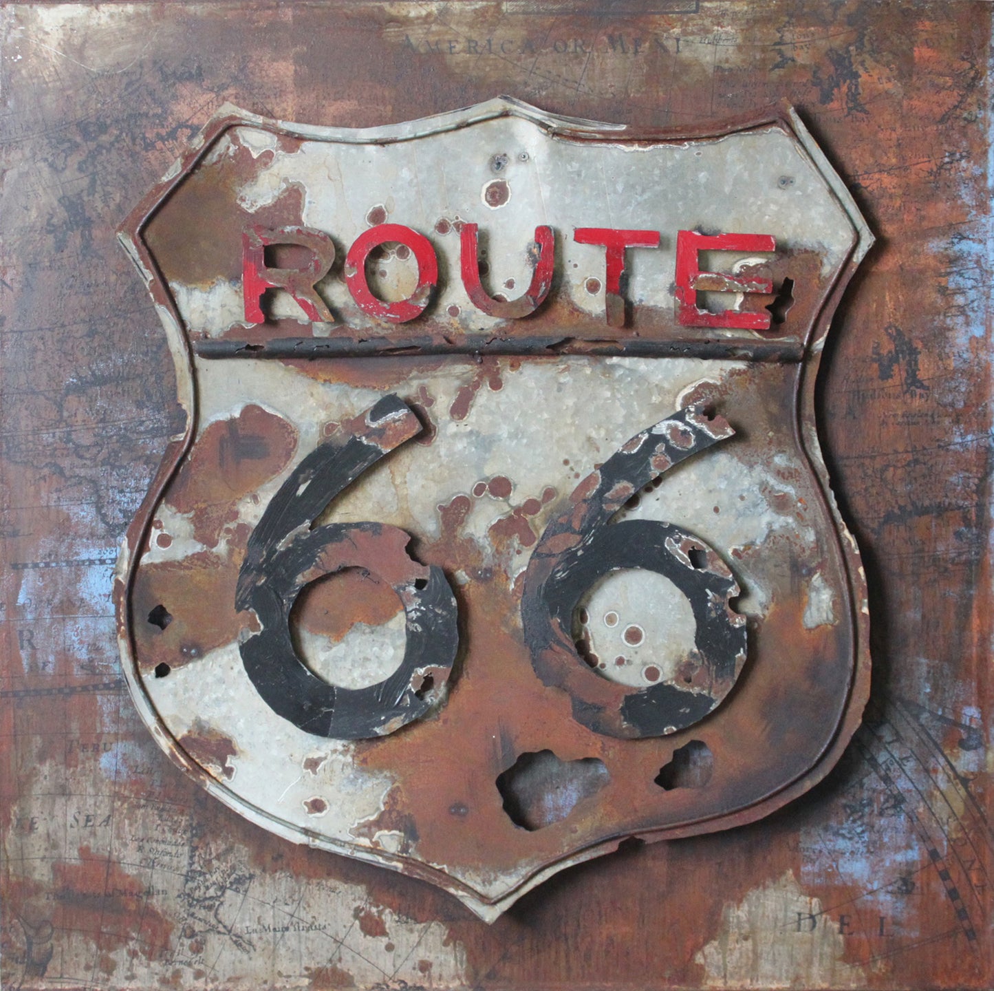 Metall Wandbild Highway 80cm x 80cm
