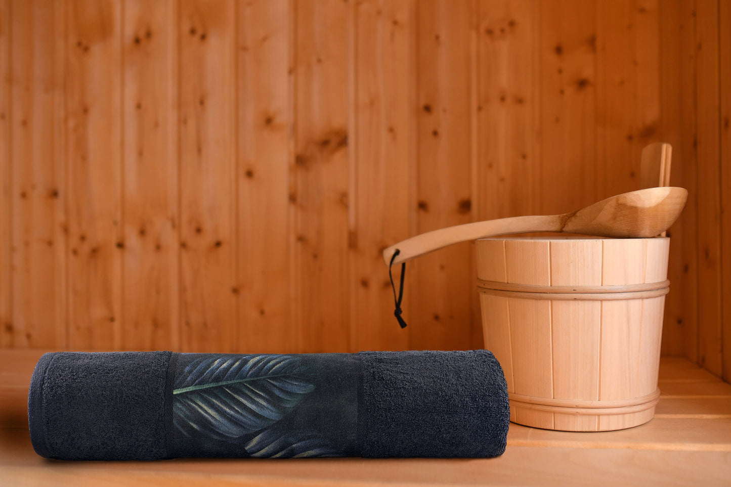 Saunatuch Tropical 125 Schwarz / Grün