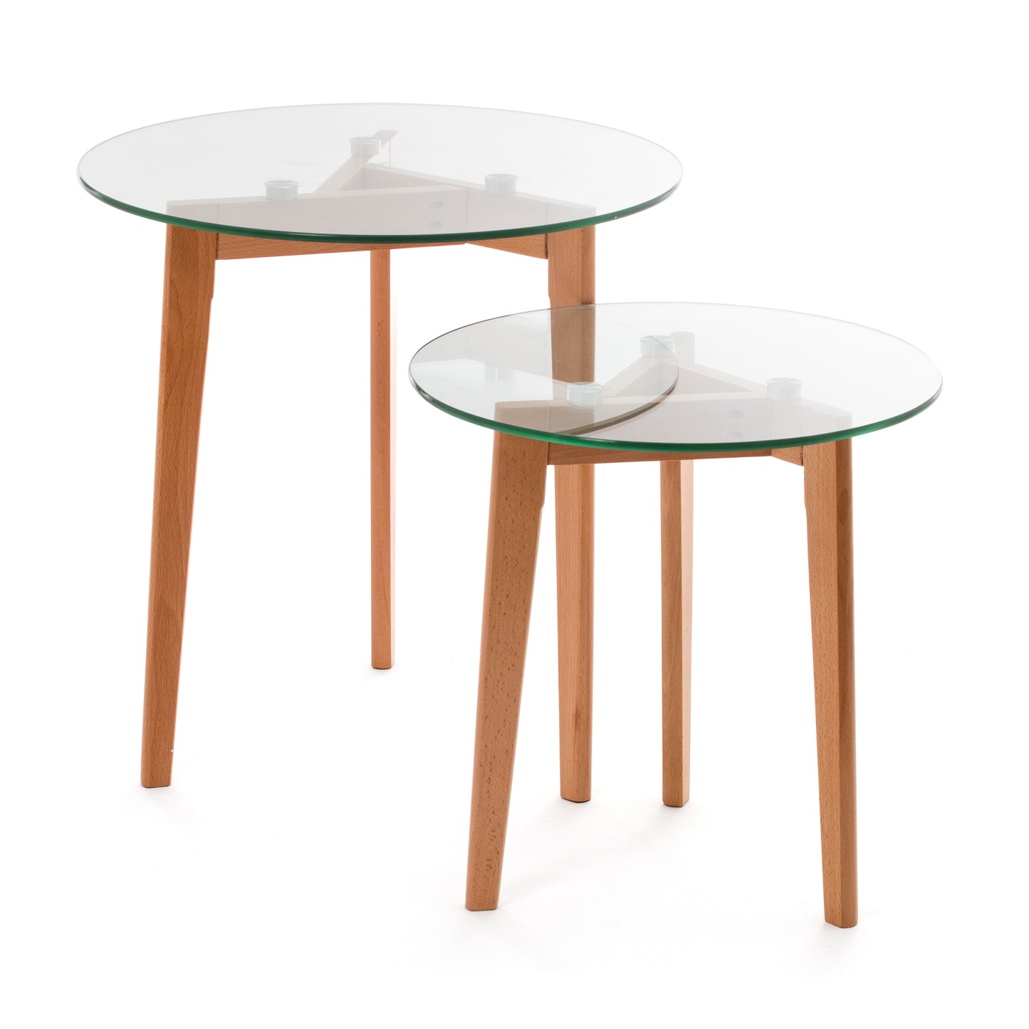 Tisch-Set Living Room Sidetable Holz / Glas
