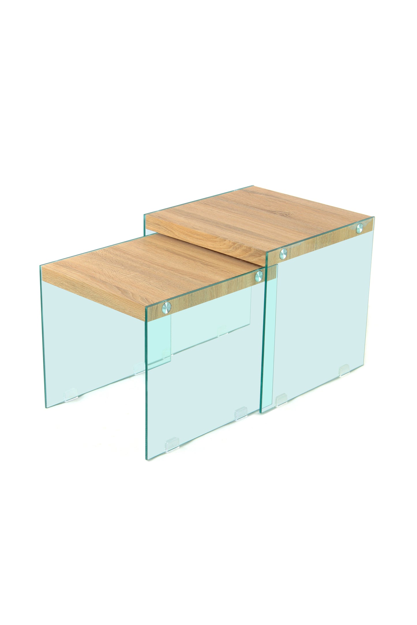 Beistelltisch North 110 2er-Set Natural / Klar