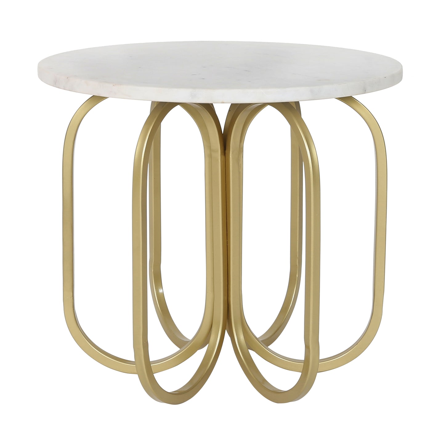 Beistelltisch Adella 187 Weiß / Gold
