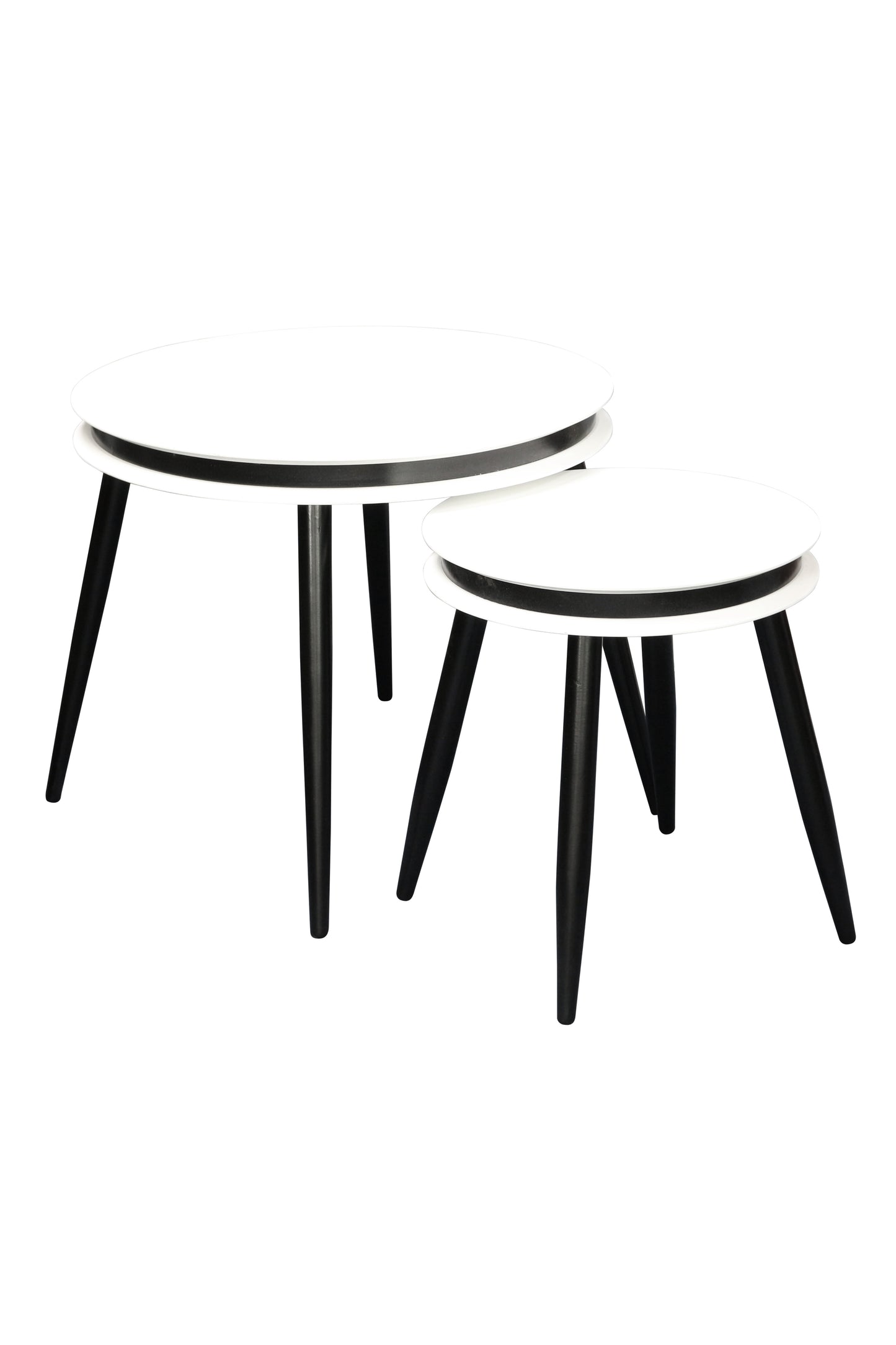 Beistelltisch 2er-Set Suri 110 Weiß / Schwarz