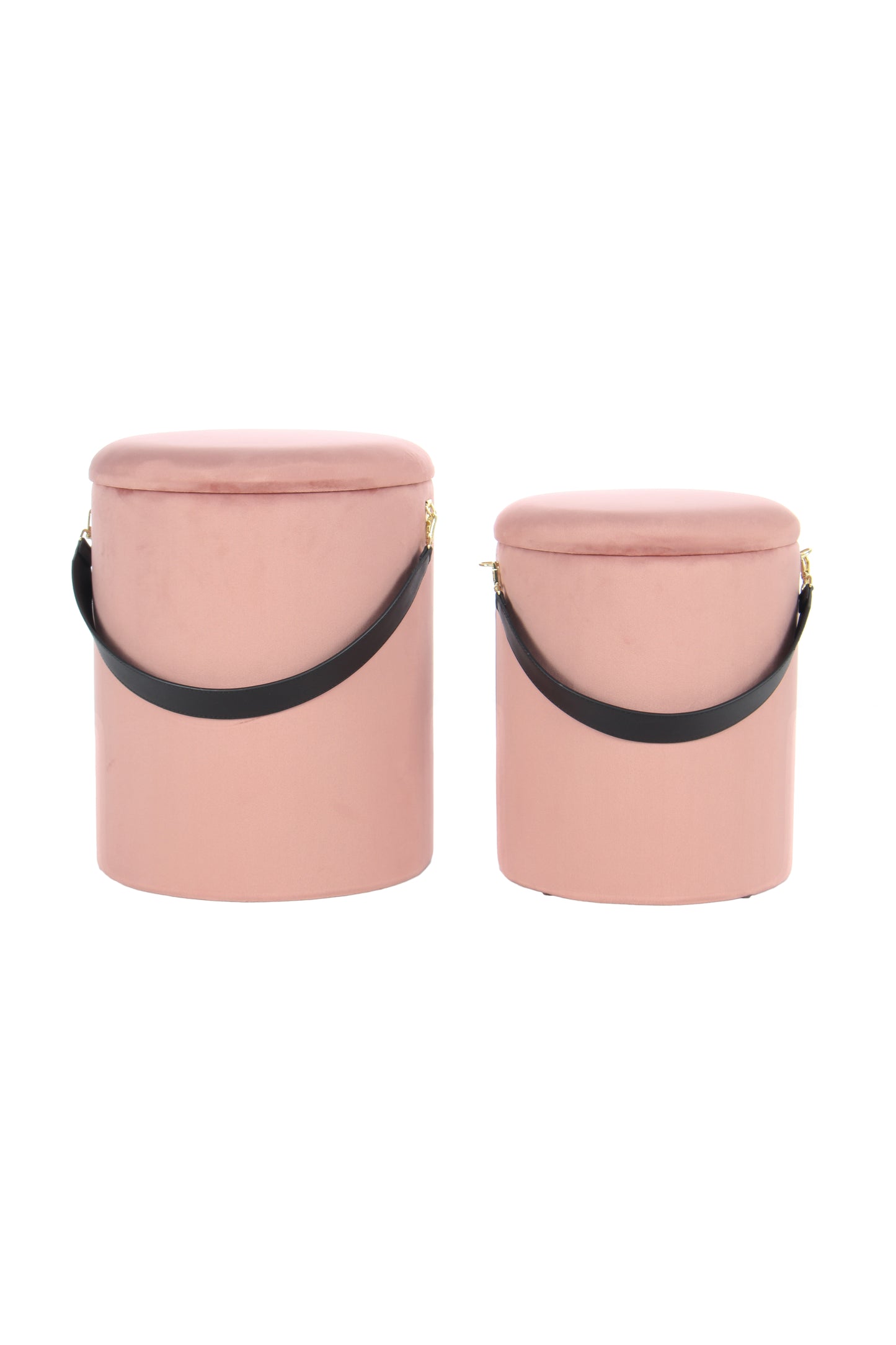 Hocker Arabella 125 2er-Set Set Altrosa / Schwarz