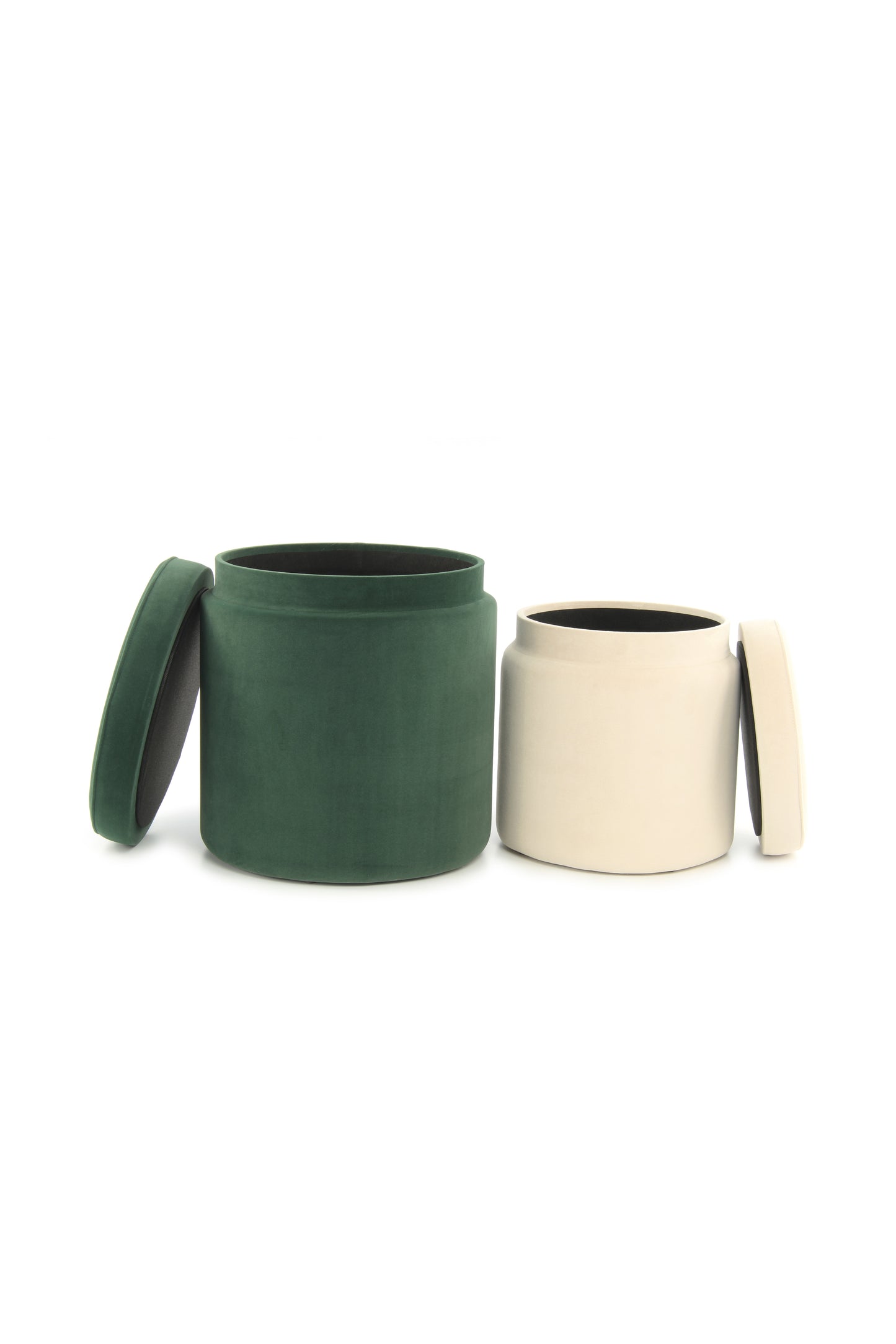 Hocker Zora 225 2er-Set Grün / Elfenbein