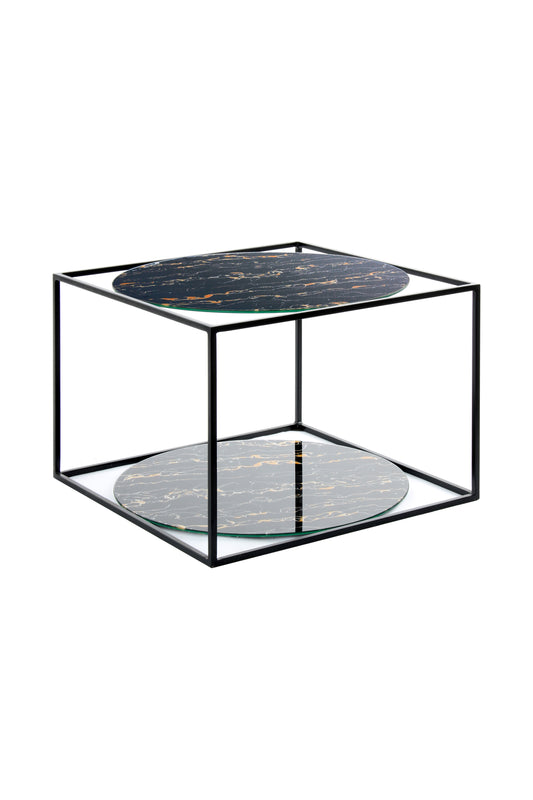 Beistelltisch Cody 110 Schwarz - Marmor / Schwarz