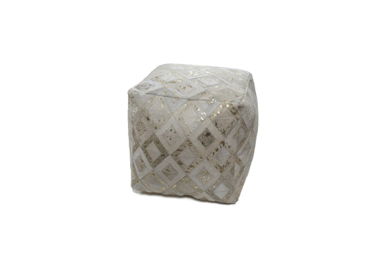 Spark Pouf 110 Elfenbein / Gold 45cm x 45cm