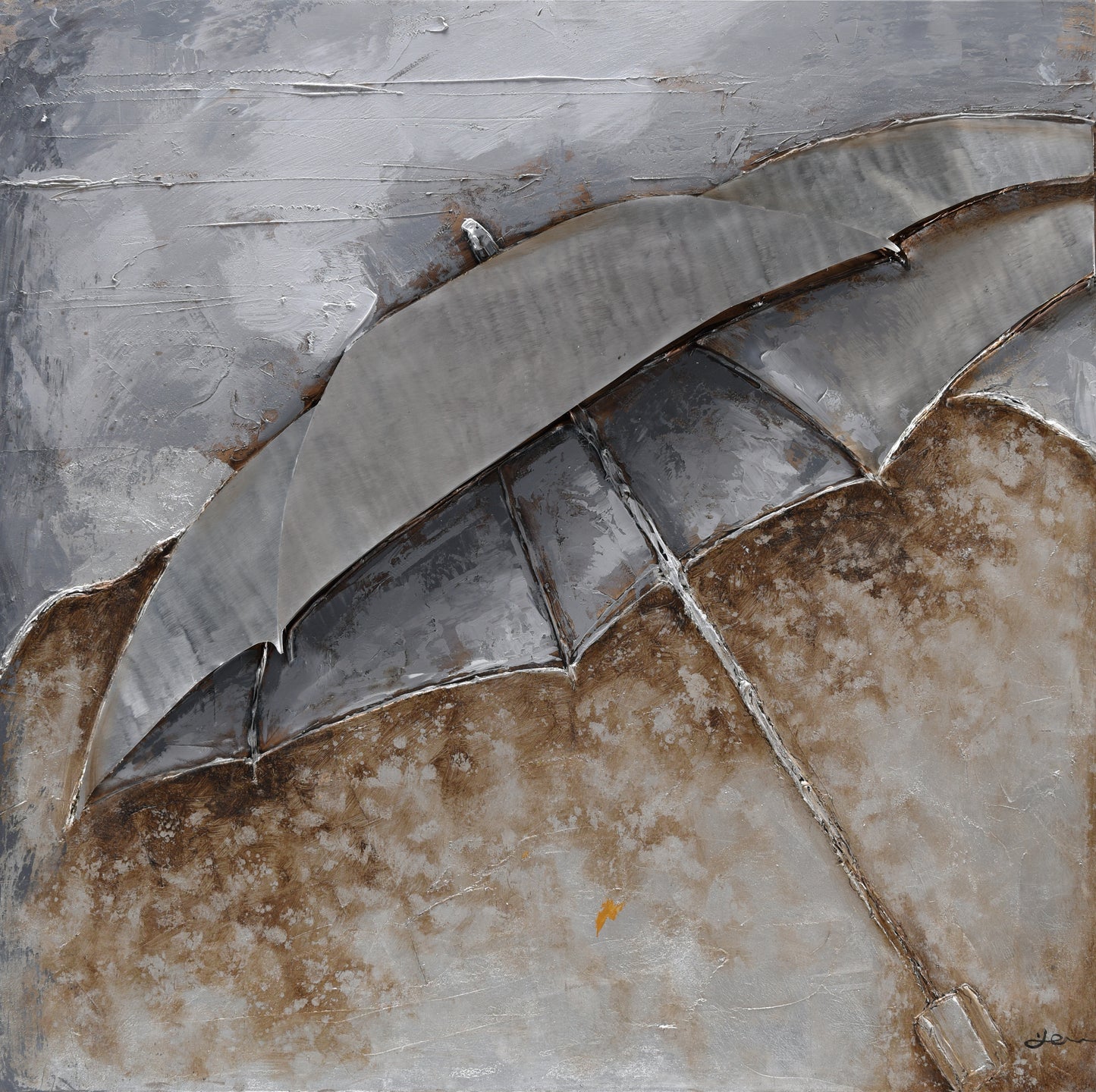 Aluminium Wandbild Regenschirm 80cm x 80cm