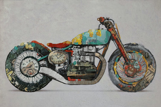 Öl-Wandbild Motorrad 60cm x 90cm