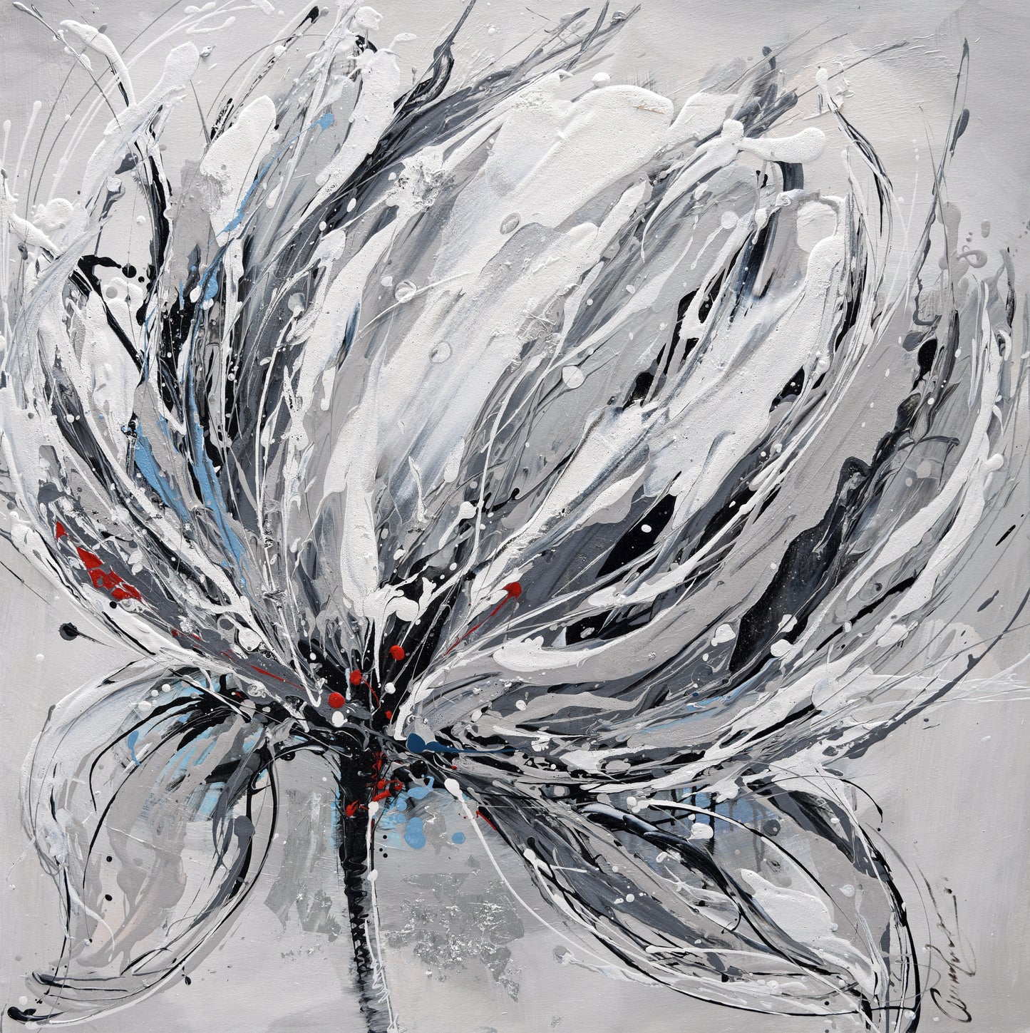 Öl-Wandbild Blüte I 80cm x 80cm