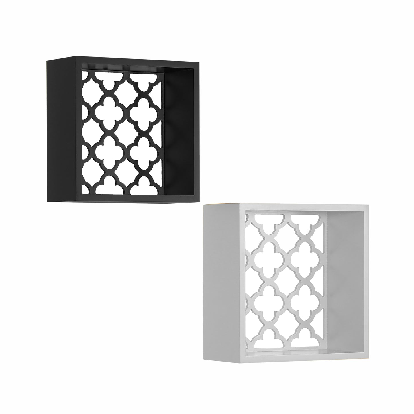 Wandregal Missouri 110 Weiß / Schwarz 2er-Set