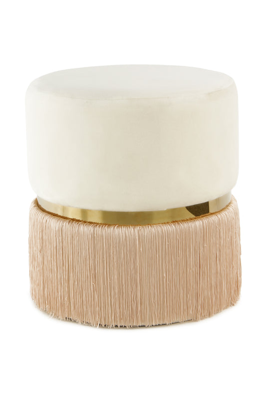 Hocker Rebecca 125 Elfenbein / Champagner / Gold