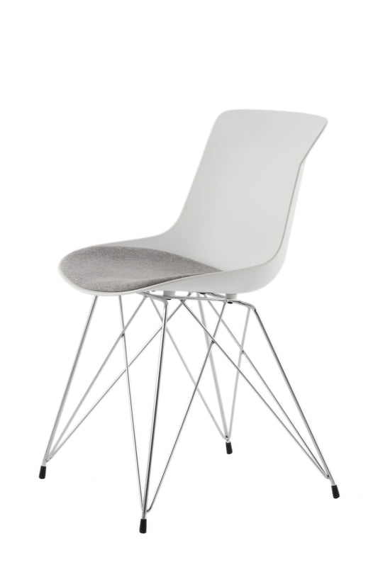 Stuhl Emily 110 2er-Set Weiß / Grau