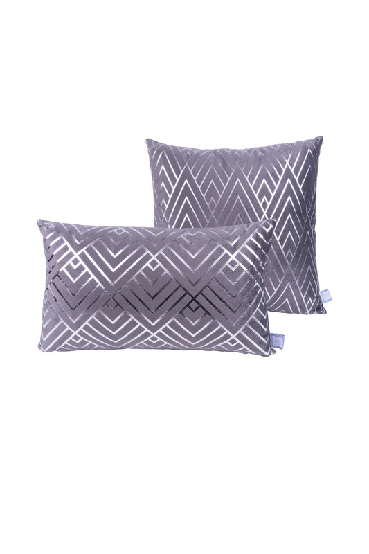 Dekokissen Prisma 225 2er-Set Graphit / Silber