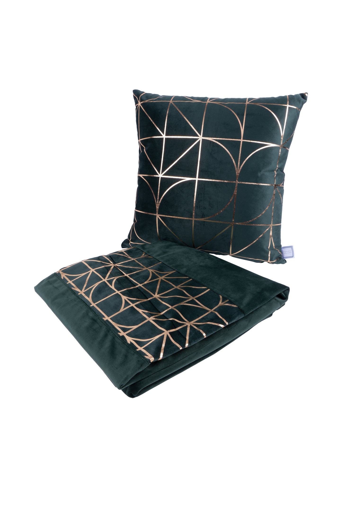 Dekokissen & Decke Prisma 325 2er-Set Grün / Gold