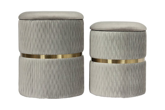 Hocker Zora 425 2er-Set Grau