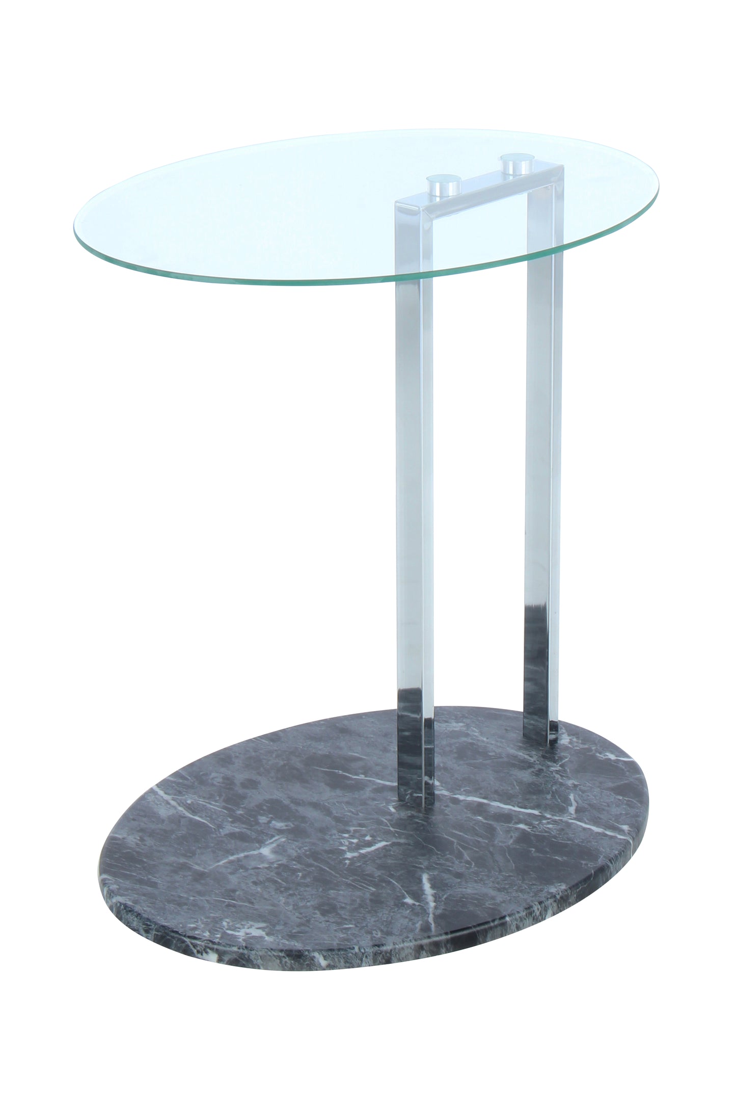 Beistelltisch Julius 275 Transparent / Chrom / Schwarz Marmor
