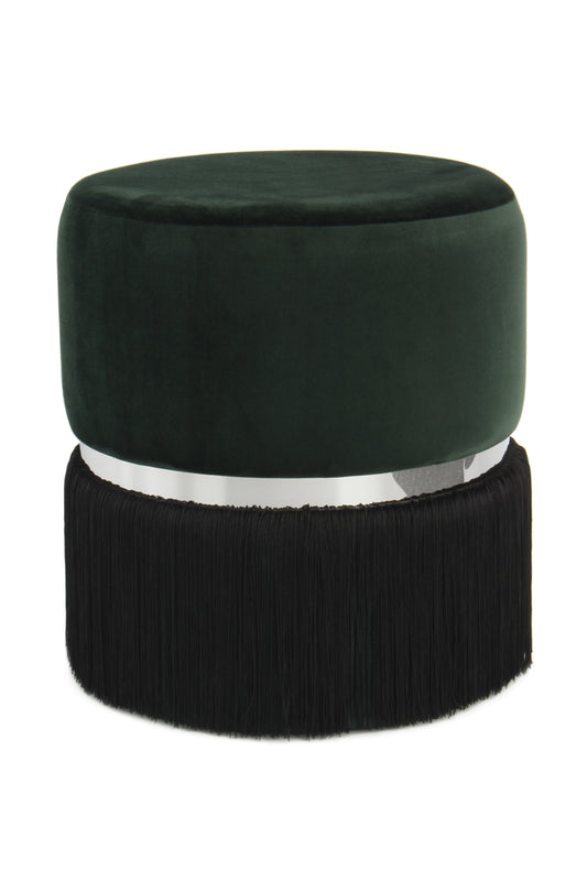 Hocker Rebecca 125 Dunkelgrün / Schwarz / Silber