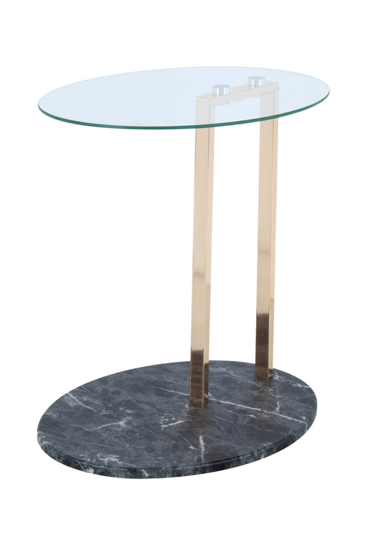 Beistelltisch Julius 275 Transparent / Gold / Schwarz Marmor