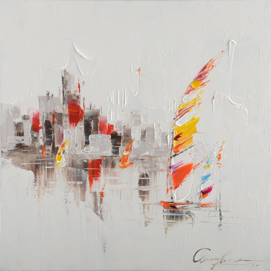 Öl-Wandbild Segelschiffe 70cm x 70cm