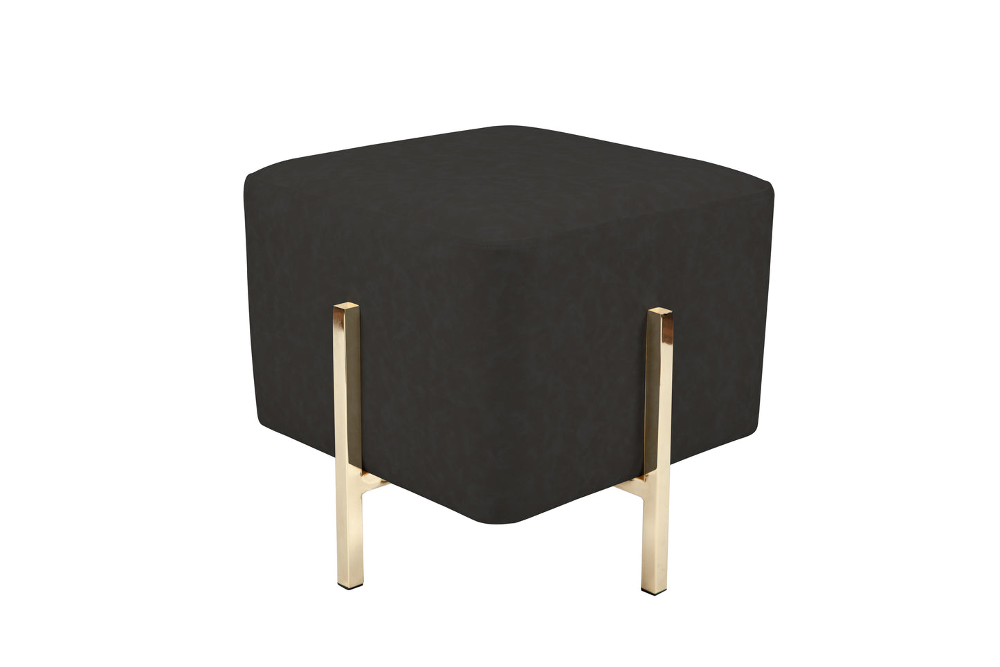 Pouf / Hocker Lizia 210 Schwarzgrau / Gold