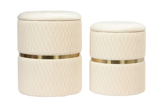 Hocker Zora 425 2er-Set Creme