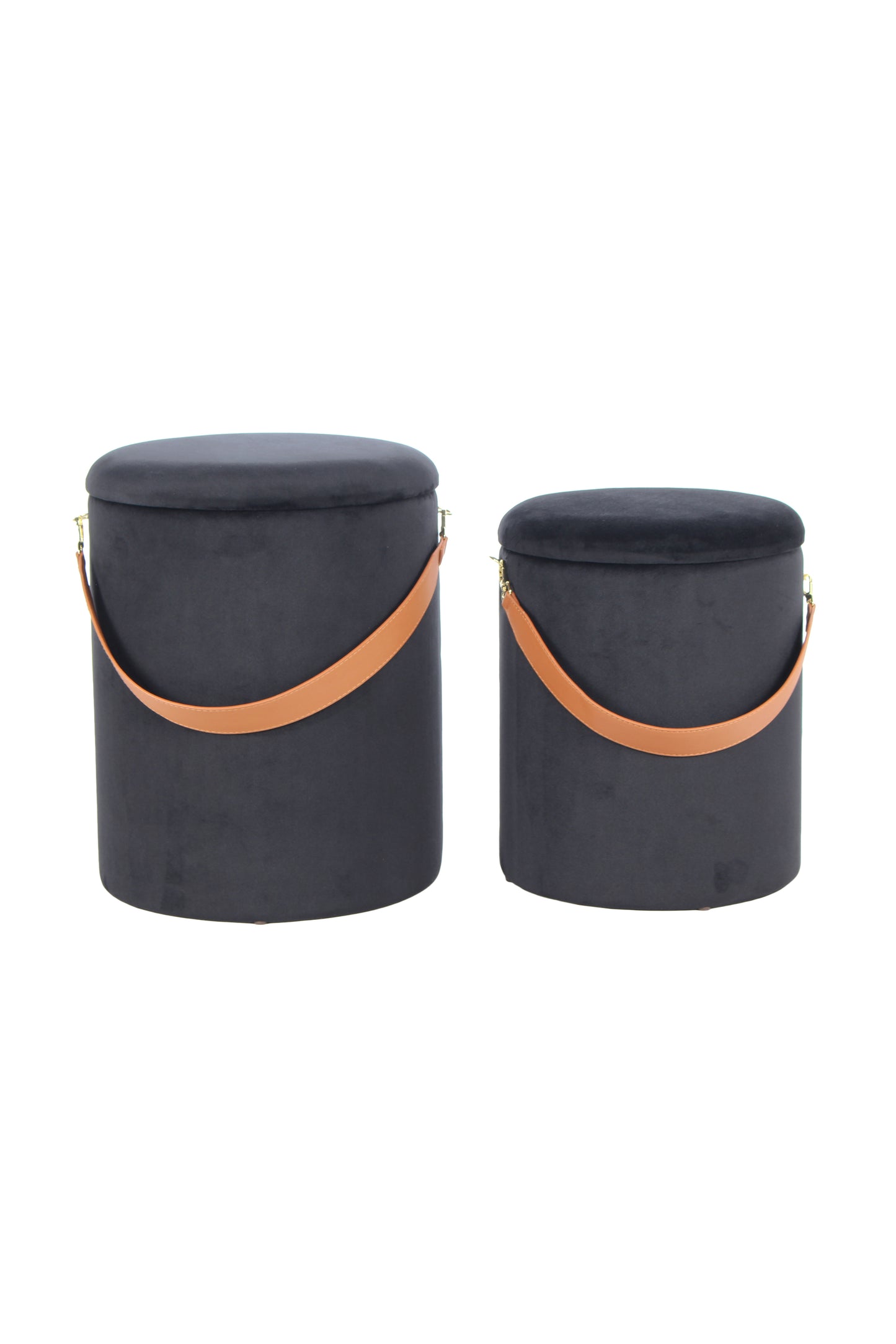 Hocker Arabella 125 2er-Set Schwarz / Braun