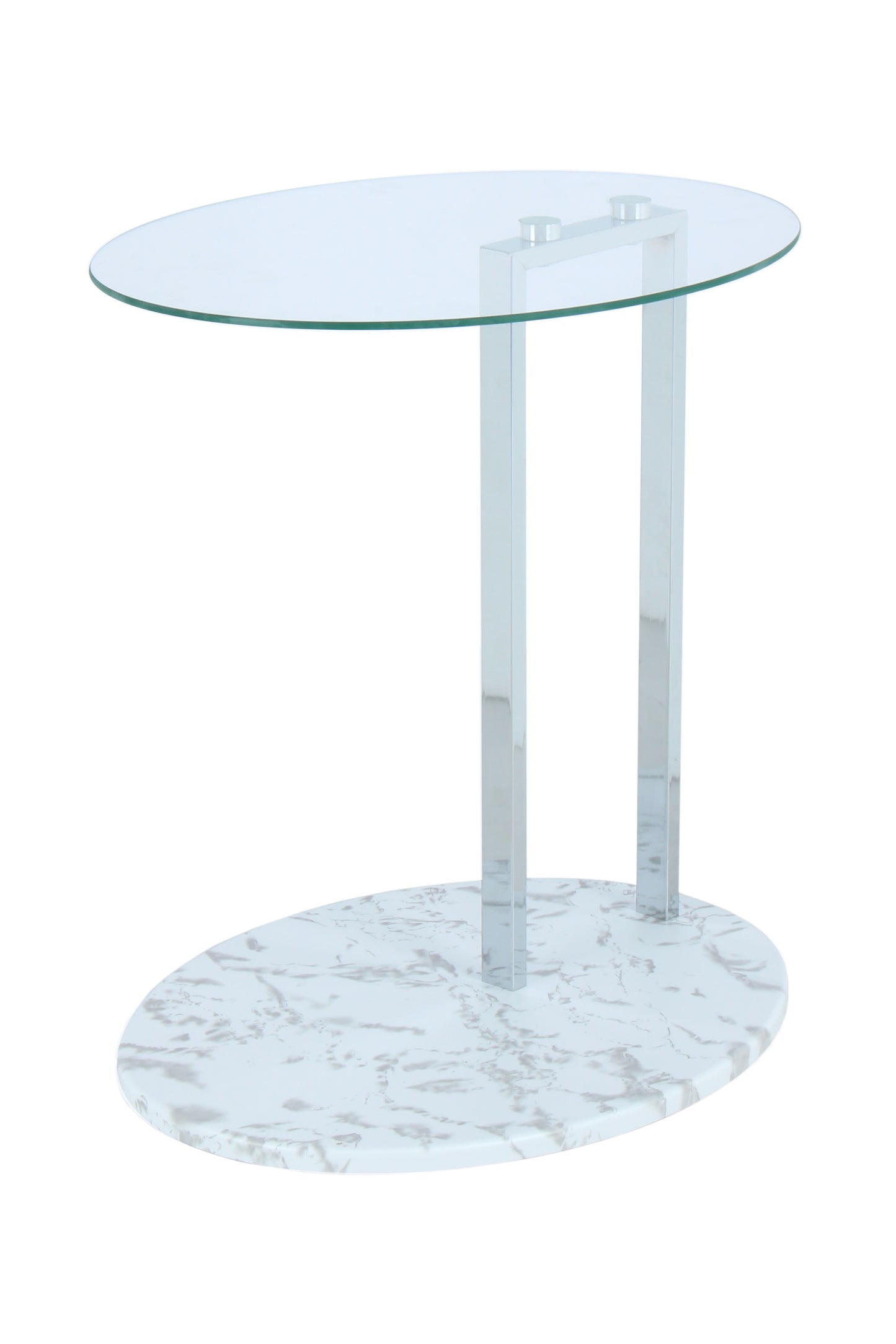 Beistelltisch Julius 275 Transparent / Chrom / Weiß Marmor