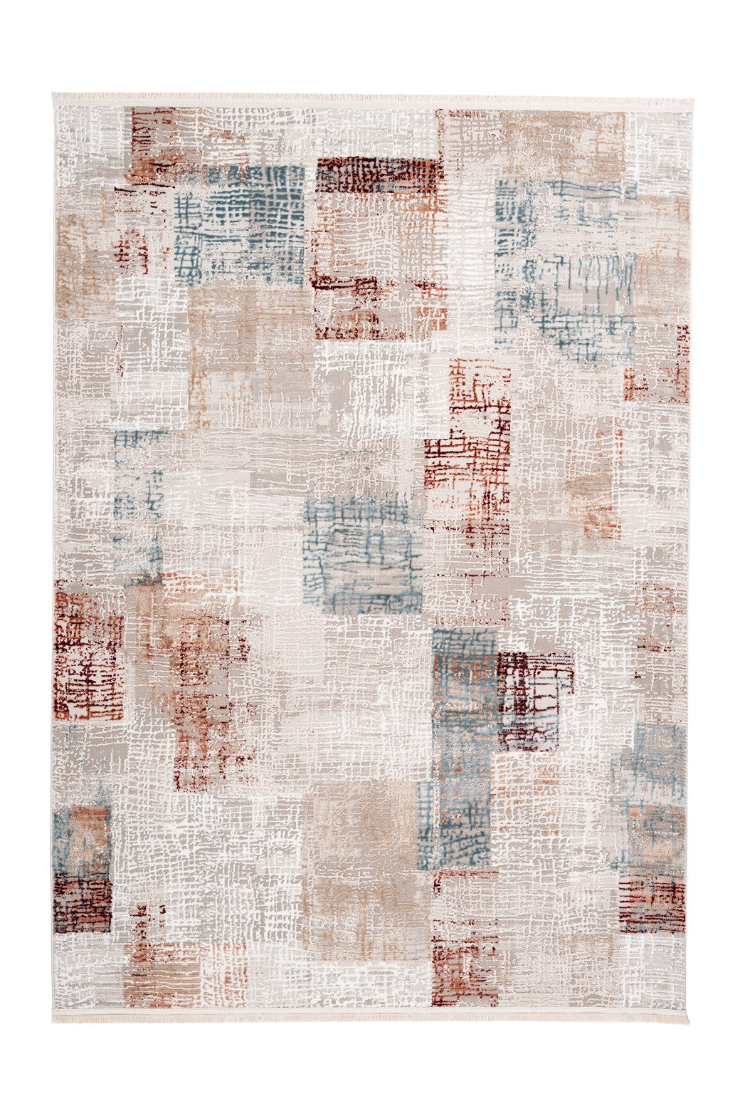 Akropolis 425 Grau / Lachsrosa 160cm x 230cm