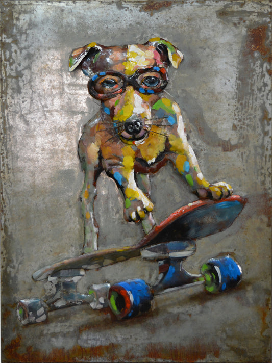 Metall Wandbild Skater 75cm x 100cm