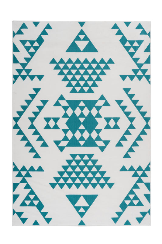 Esperanto 625 Weiß / Türkis 80cm x 150cm