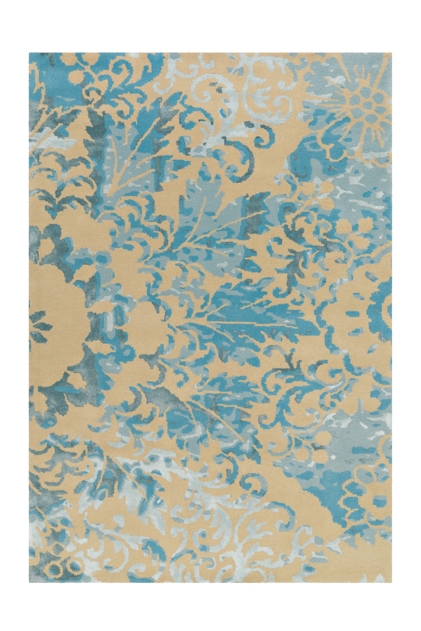 Satin 8061 Creme / Türkis 170cm x 240cm