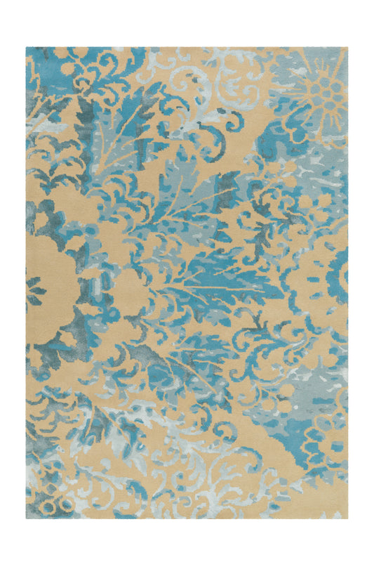 Satin 8061 Creme / Türkis 170cm x 240cm