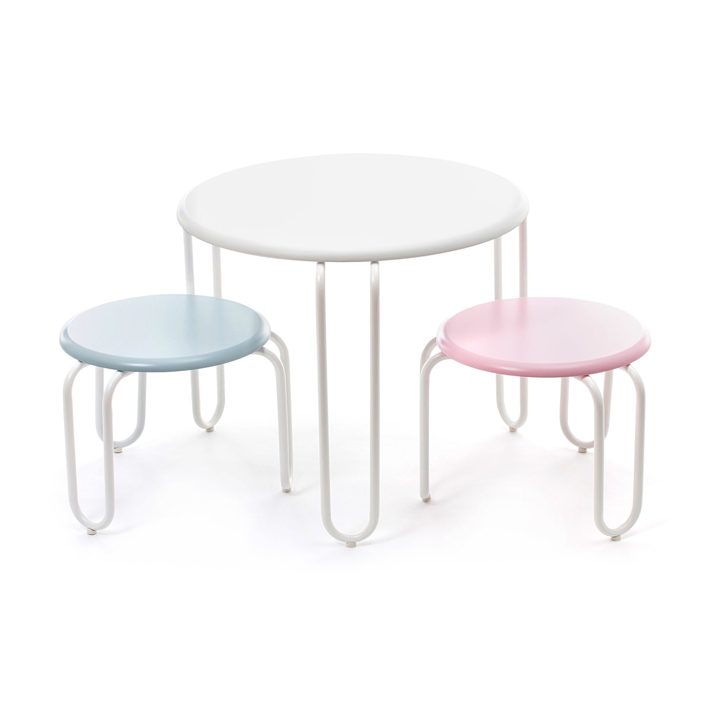 Kinder Sitzgruppe Vanessa Weiß / Pastellpink / Pastellblau