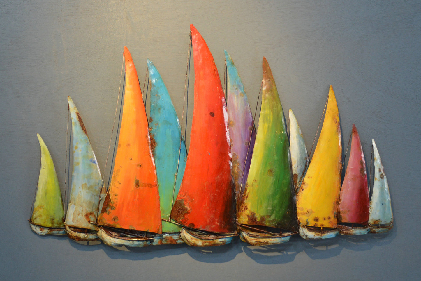 Metall Wandbild Segelschiffe 55cm x 91cm