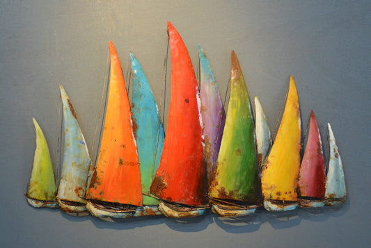 Metall Wandbild Segelschiffe 55cm x 91cm
